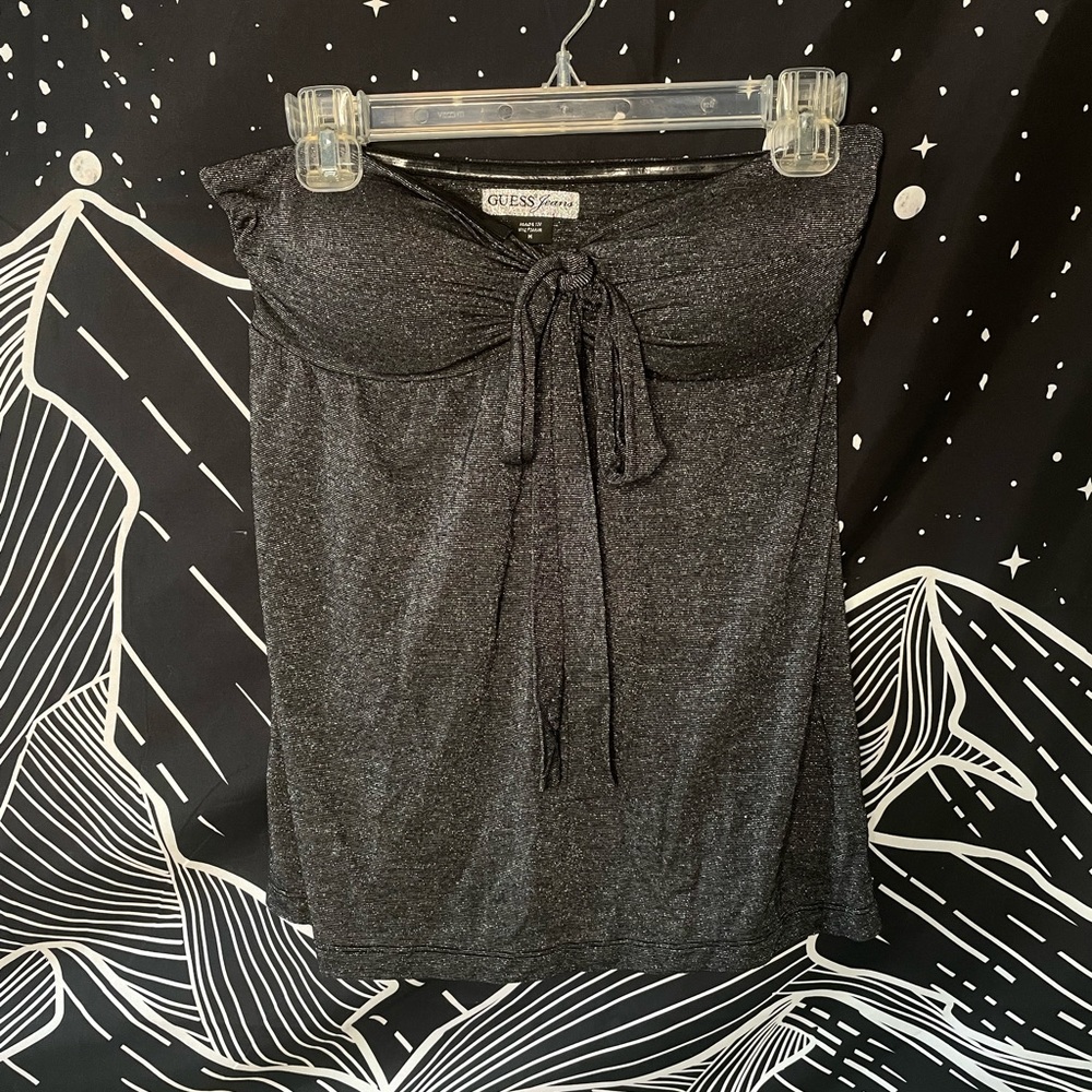 Vintage GUESS Sparkly Charcoal Tube Top/Halter